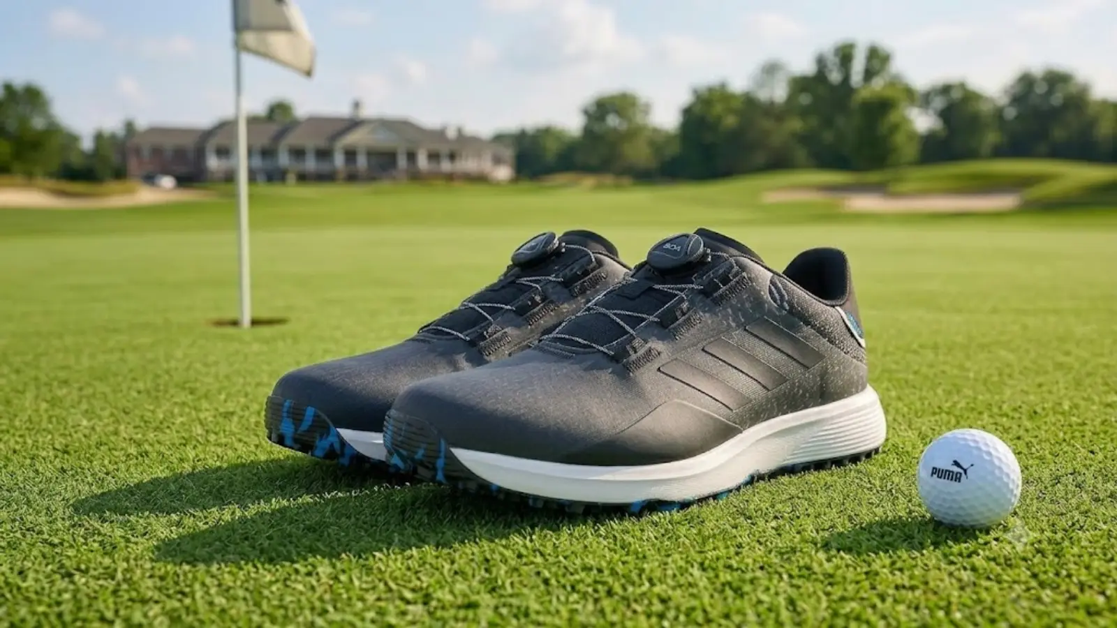 Spikeless Mens Golfing Sneakers With Boa Lacing