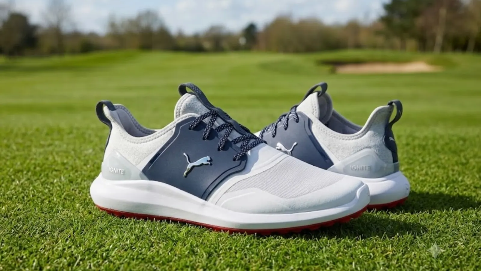 PUMA Ignite Nxt golf shoes on grass