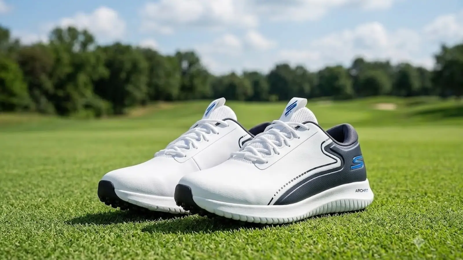White Skechers Max Fairway Golf Shoes