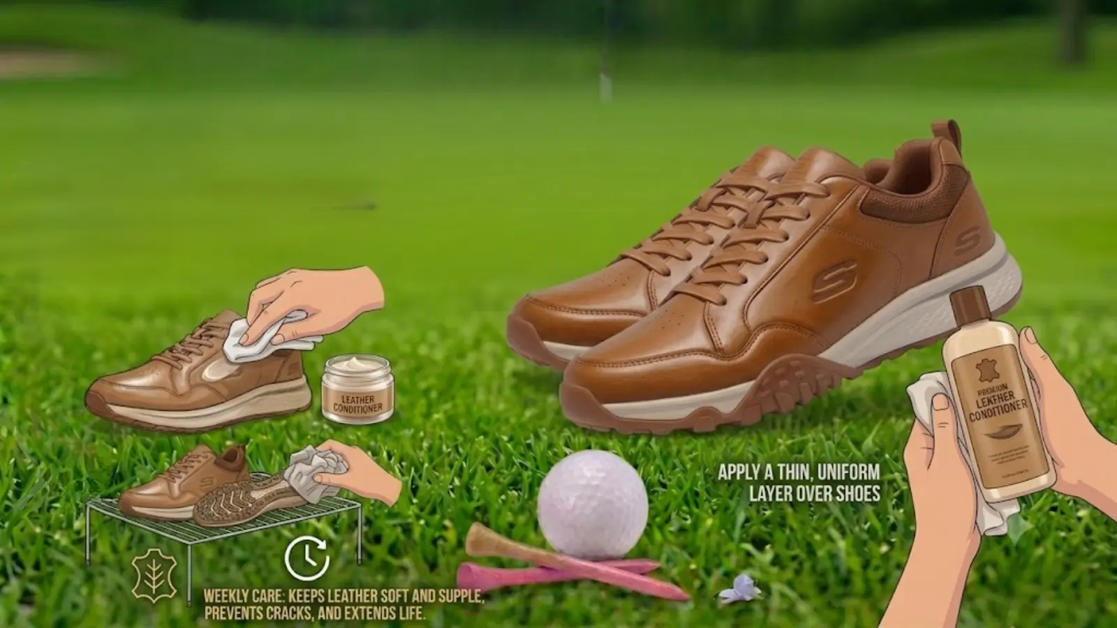 Conditioning leather golf shoes regularly