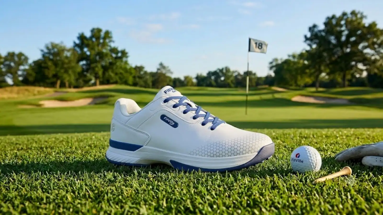 Professional extra wide men's golf shoes