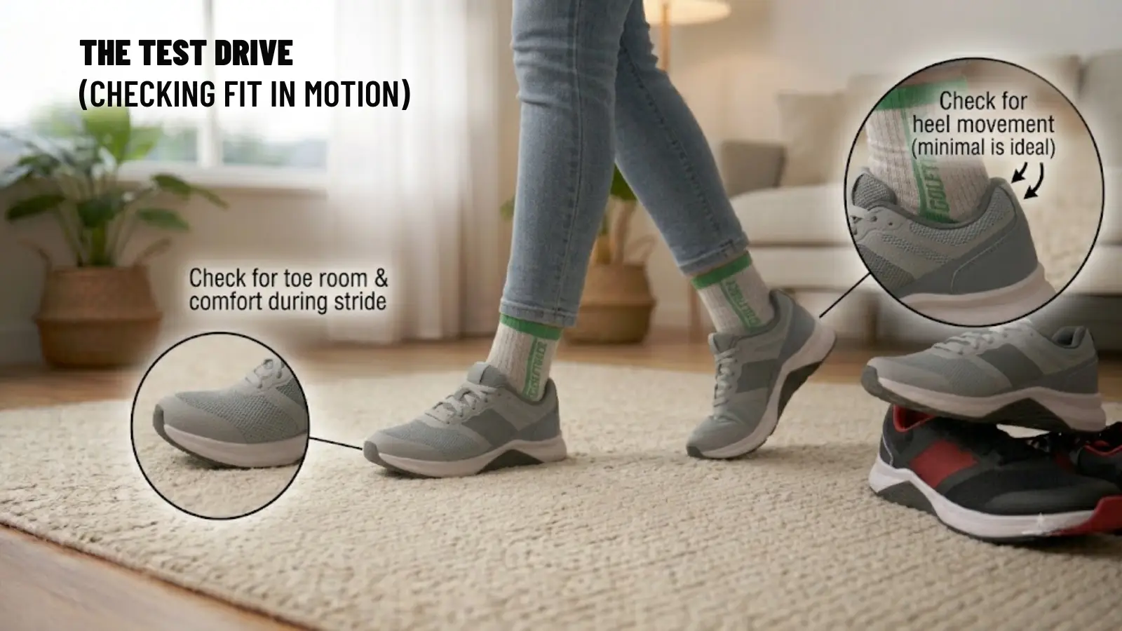 Testing golf shoe fit during walking motion