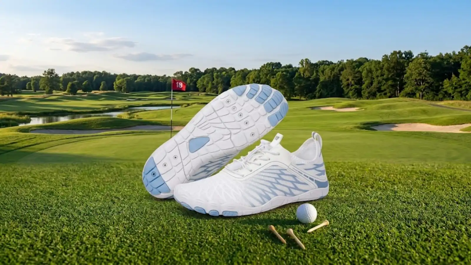 Lightweight flexible golf sneakers