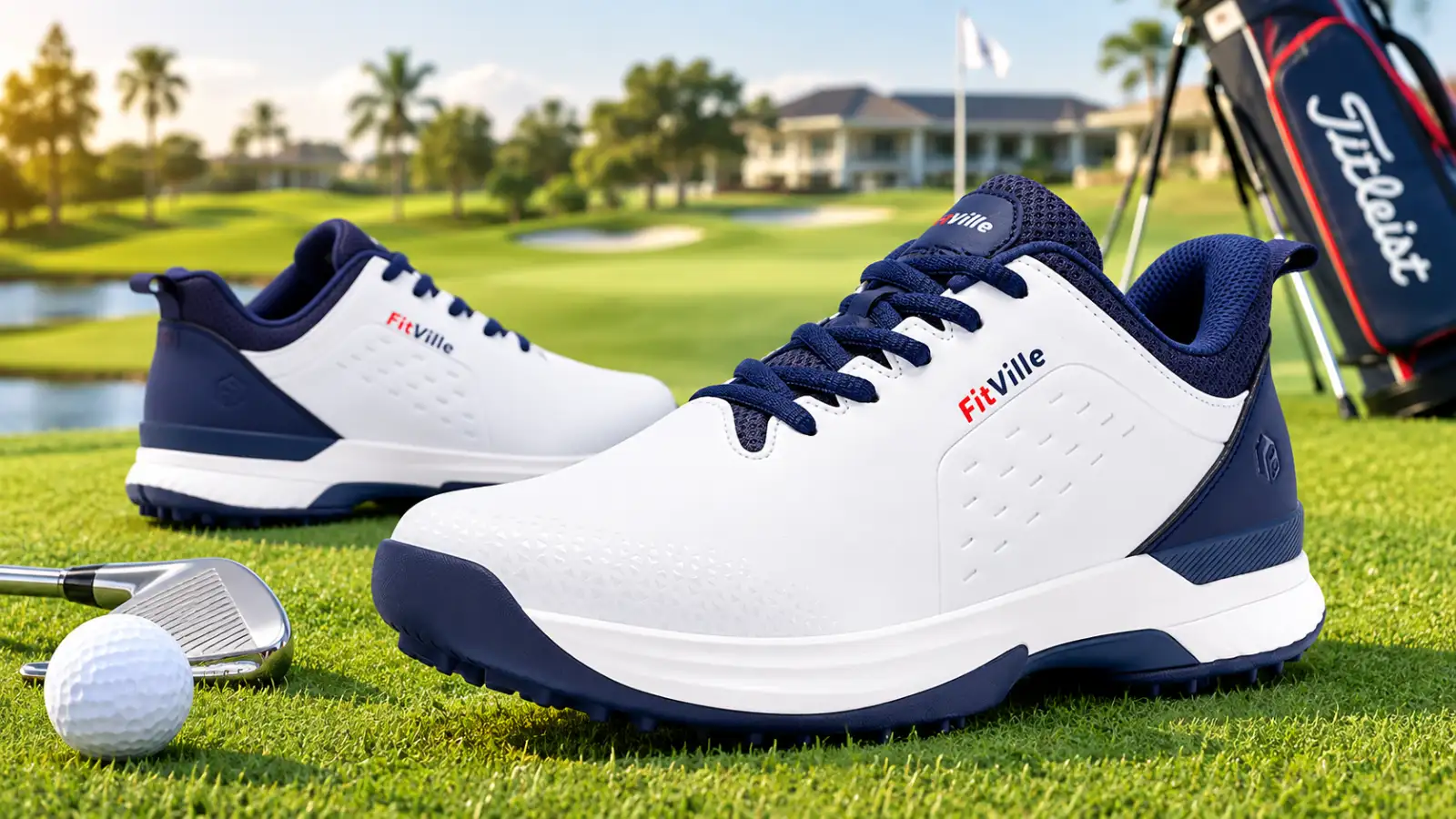 FitVille Extra Wide Men's Waterproof Golf Shoes