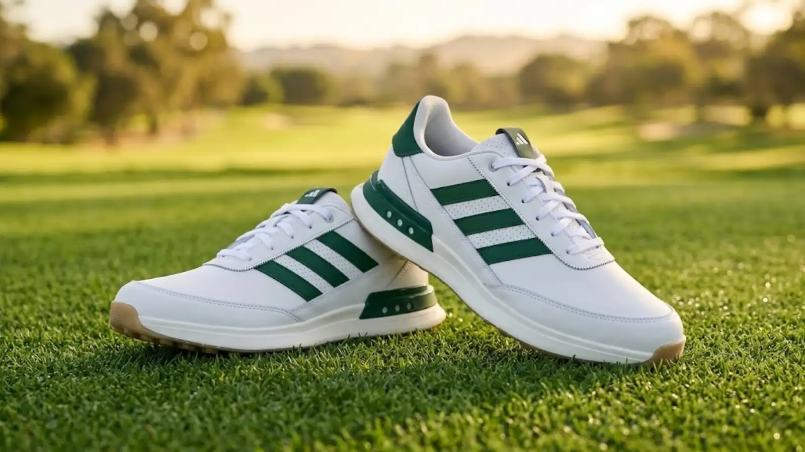 White Adidas S2G 24 spikeless golf shoes